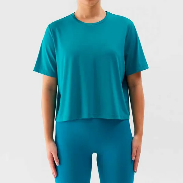 Tricou pentru femei 4F 4FWSS24TFTSF709 95% poliester/ Turquoise photo 4