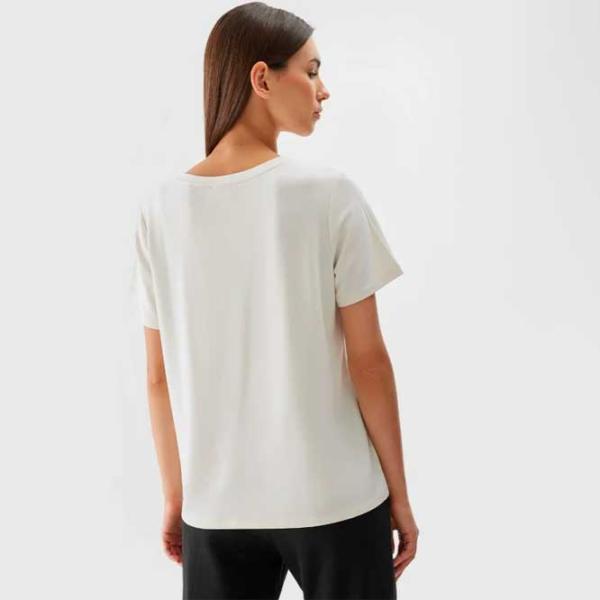 Tricou pentru femei 4F 4FAW23TTSHF0900 70% modal/ Beige photo 3