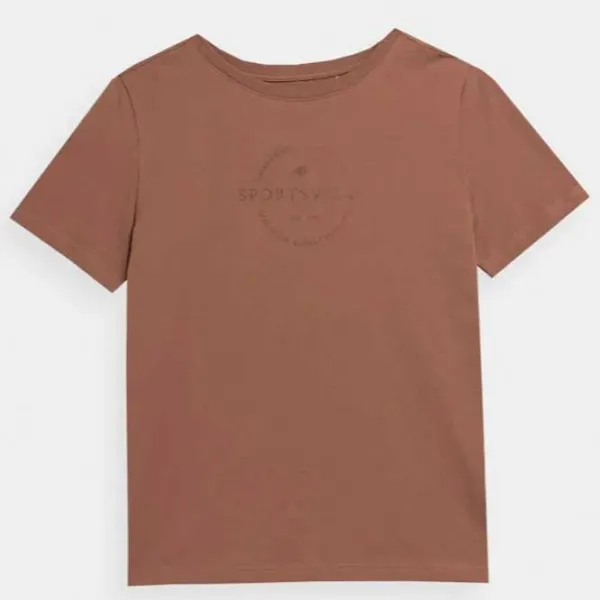 Tricou pentru femei 4F 4FAW23TTSHF0902 100% bumbac/ Brown photo 3