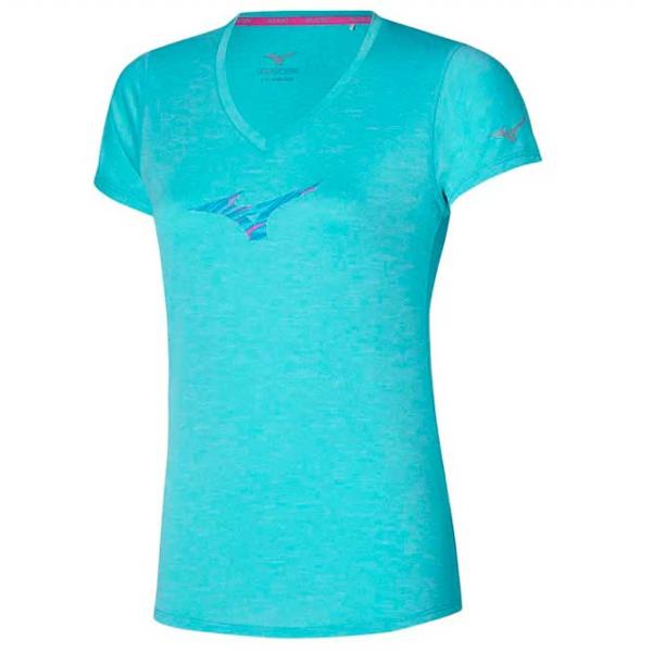 Tricou pentru femei Mizuno Impulse Core RB 100% bumbac/ Light Blue photo 1