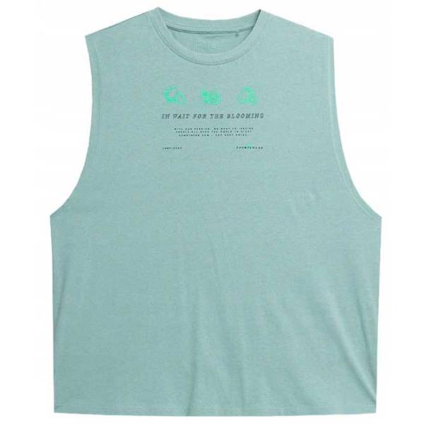 Футболка для женщин 4F 4FSS23TTSHF565 100% хлопок/ Мятный photo 1