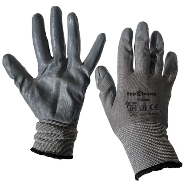 Mănuși de protecție TopStrong Work gloves Poliester/ Grey photo 1