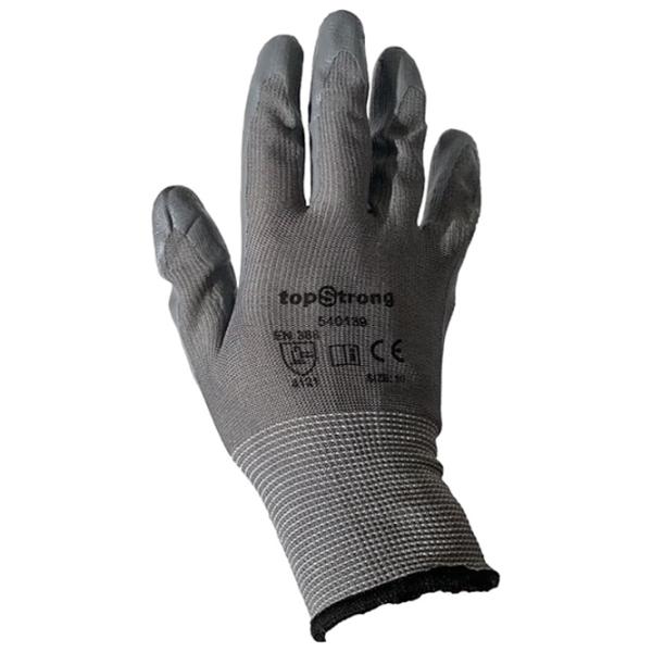 Mănuși de protecție TopStrong Work gloves Poliester/ Grey photo 3