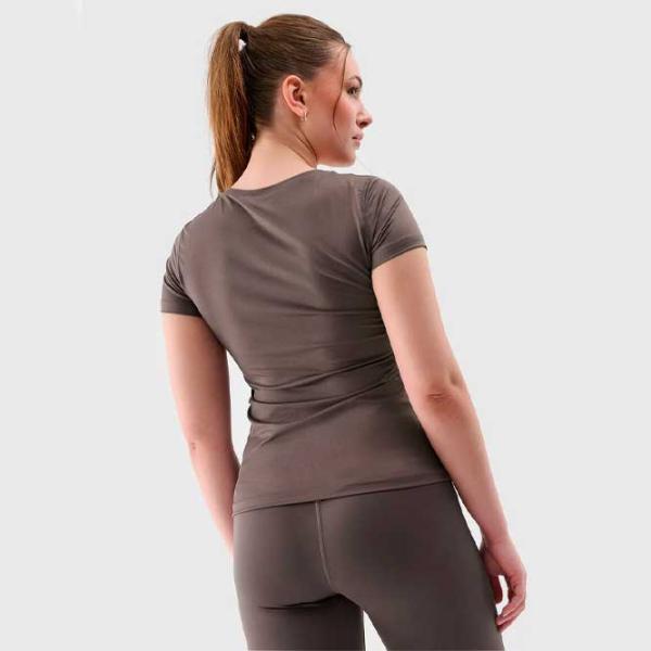 Tricou pentru femei 4F 4FWSS24TFTSF604 90% poliester, 10% elastan/ Brown photo 4