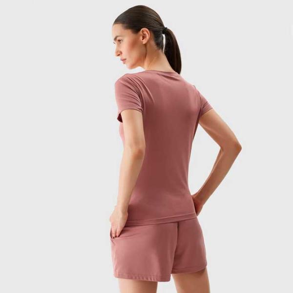 Футболка для женщин 4F 4FWSS24TFTSF604 90% полиэстер, 10% эластан/ Pink photo 4