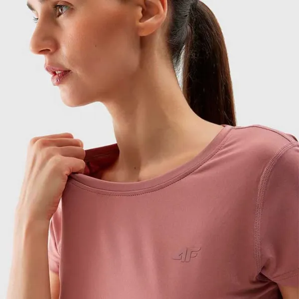 Tricou pentru femei 4F 4FWSS24TFTSF604 90% poliester, 10% elastan/ Pink photo 4