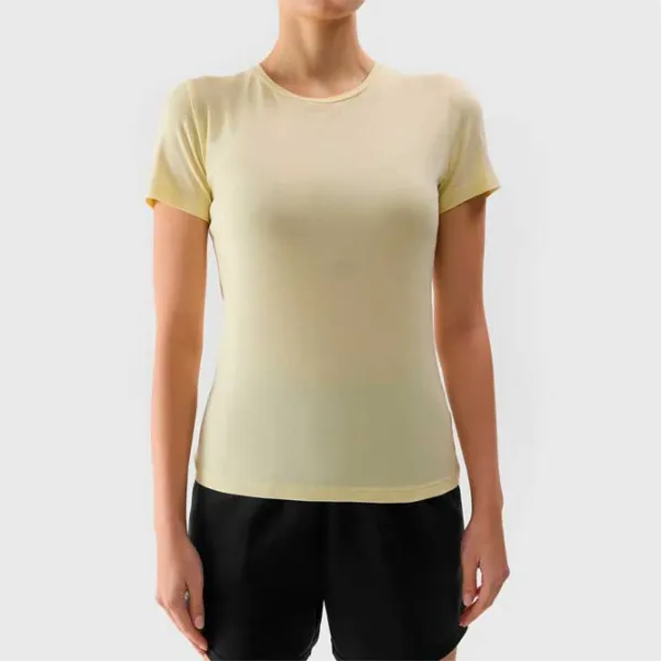 Tricou pentru femei 4F 4FWSS24TTSHF1267 100% bumbac/ Yellow photo 3