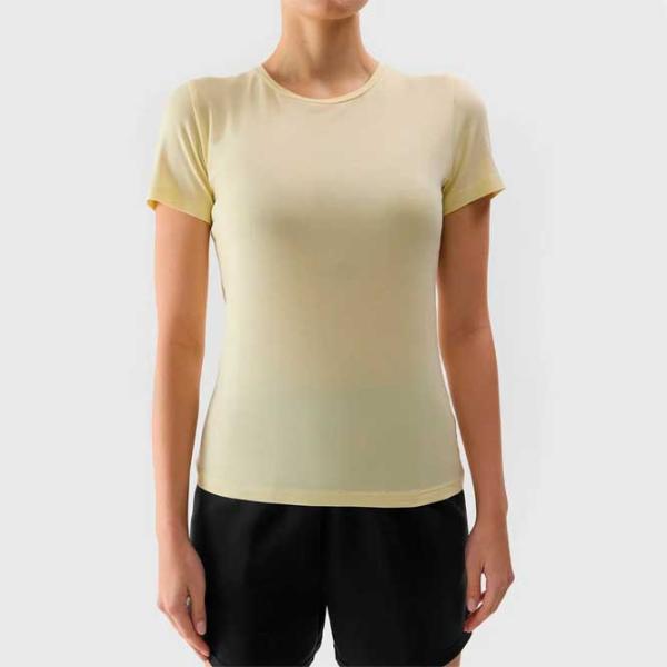 Tricou pentru femei 4F 4FWSS24TTSHF1267 100% bumbac/ Yellow photo 3