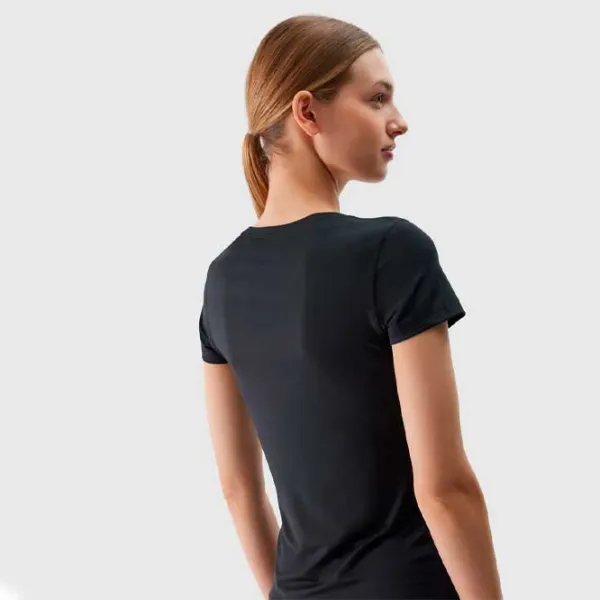 Tricou pentru femei 4F 4FWSS24TFTSF604 90% poliester, 10% elastan/ Black photo 4