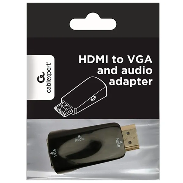 Кабель видео Cablexpert VGA + HDMI 0.1 м/ Black photo 2 Кабель видео Cablexpert VGA + HDMI 0.1 м/ Black photo 2