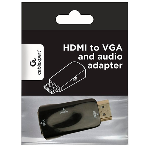 Кабель видео Cablexpert VGA + HDMI 0.1 м/ Black photo 2 Кабель видео Cablexpert VGA + HDMI 0.1 м/ Black photo 2