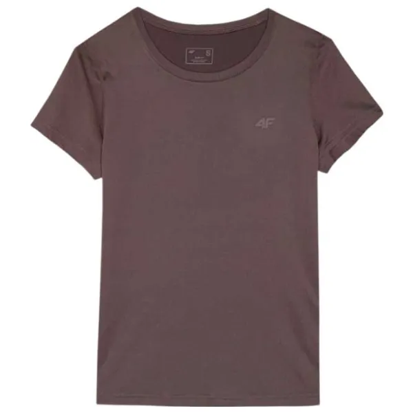 Tricou pentru femei 4F 4FWSS24TFTSF604 90% poliester, 10% elastan/ Brown photo 1