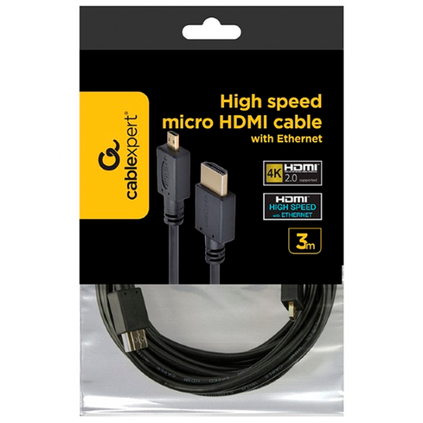 Cablu video Cablexpert HDMI + Micro HDMI 3 m/ Black photo 4