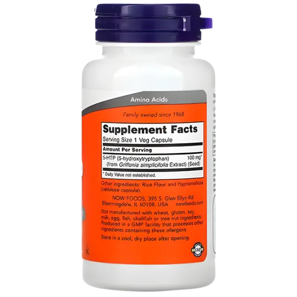 Aminoacizi Now Foods 5-HTP (733739001054) 600 g photo 2 Aminoacizi Now Foods 5-HTP (733739001054) 600 g photo 2