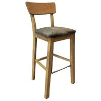 Scaun de bar Mobicasa Urbano Natur Stofă/ Lemn/ Grey