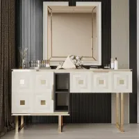 Masă de toaletă Modalife Vanesa dresser PAL / Gold photo 3