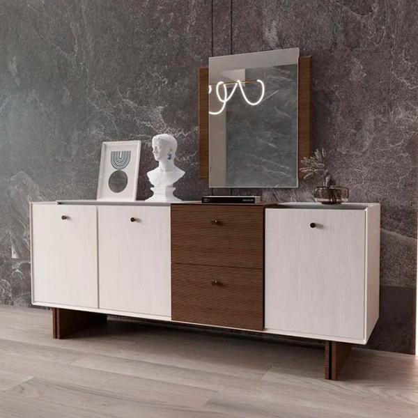 Masă de toaletă Moda Life Linen console PAL/ White photo 2 Masă de toaletă Moda Life Linen console PAL/ White photo 2