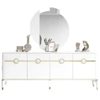 Masă de toaletă Moda Life Gold bella PAL/ White