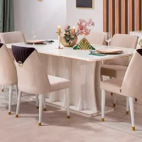Masă de bucătărie fixă Modalife Gold bella table Still PAL/ White photo 2