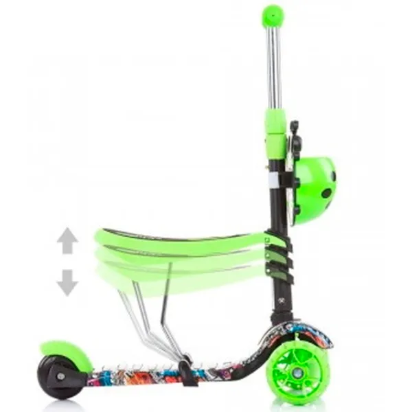 Trotinetă pentru copii cu trei roți Chipolino Kiddy Evo (3800931044602) 20 kg/ Green photo 3