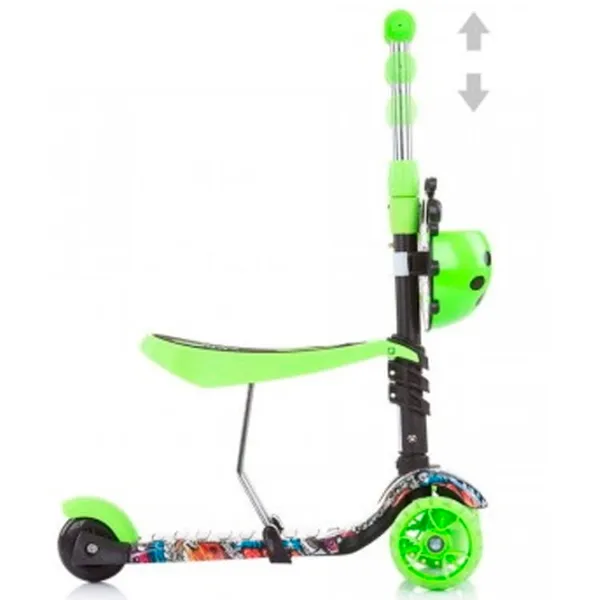 Trotinetă pentru copii cu trei roți Chipolino Kiddy Evo (3800931044602) 20 kg/ Green photo 4