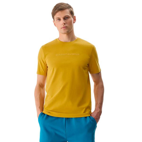 Tricou pentru bărbați 4F 4FWSS24TTSHM1156 100% bumbac/ Yellow photo 2