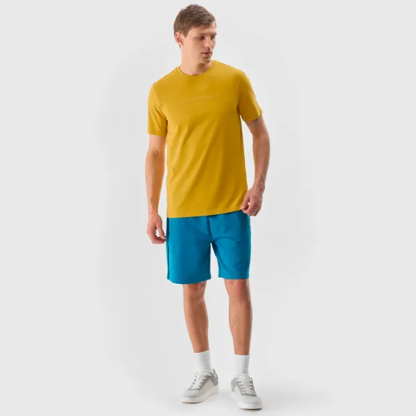 Tricou pentru bărbați 4F 4FWSS24TTSHM1156 100% bumbac/ Yellow photo 4