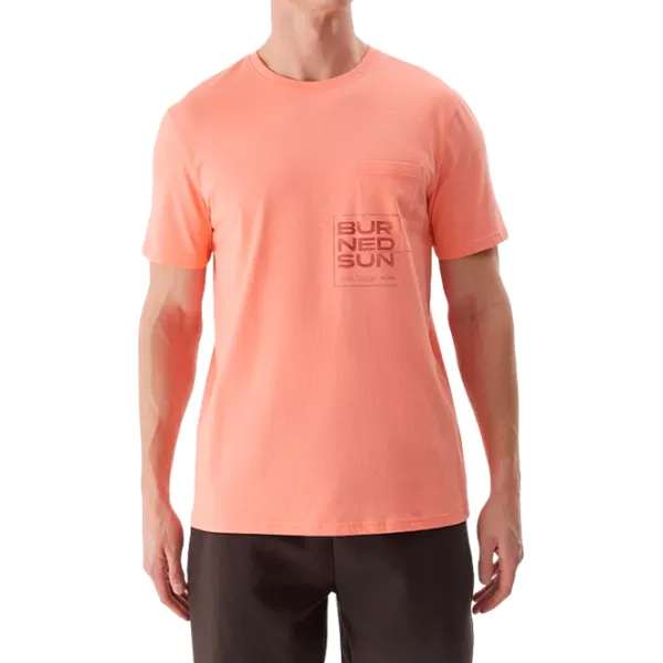 Tricou pentru bărbați 4F 4FWSS24TTSHM1284 100% bumbac/ Coral photo 1