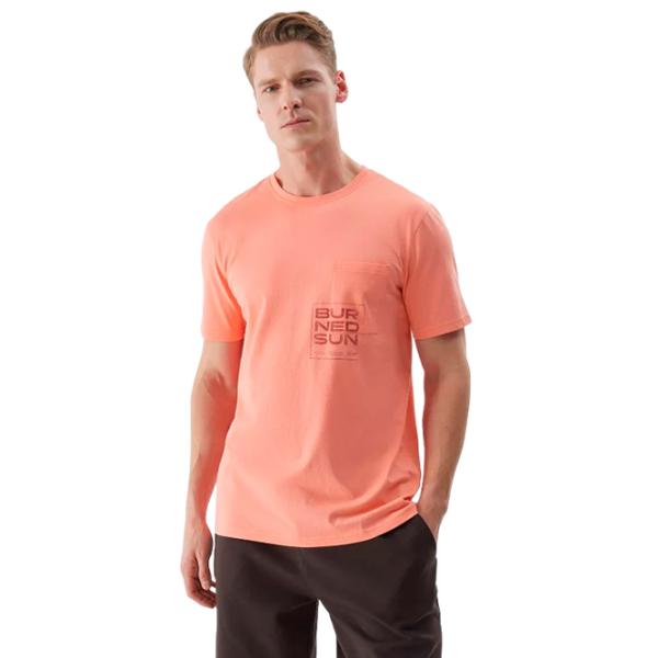 Tricou pentru bărbați 4F 4FWSS24TTSHM1284 100% bumbac/ Coral photo 2