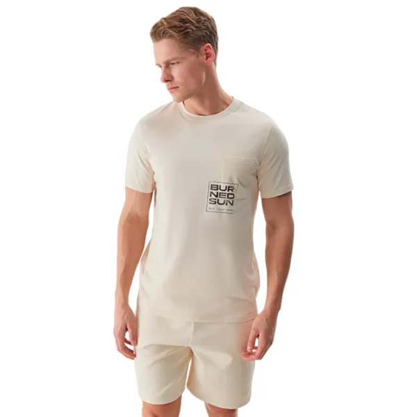 Tricou pentru bărbați 4F 4FWSS24TTSHM1284 100% bumbac/ Beige photo 2