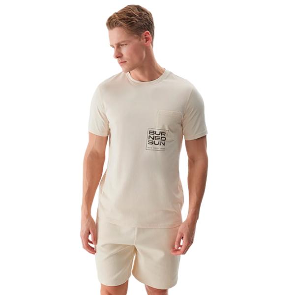 Tricou pentru bărbați 4F 4FWSS24TTSHM1284 100% bumbac/ Beige photo 2