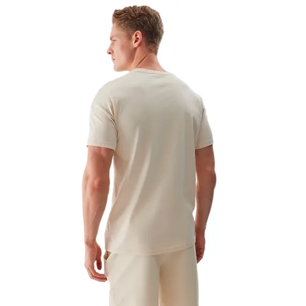 Tricou pentru bărbați 4F 4FWSS24TTSHM1284 100% bumbac/ Beige photo 3