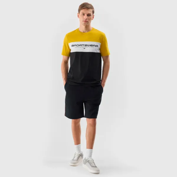 Tricou pentru bărbați 4F 4FWSS24TTSHM1326 100% bumbac/ Yellow photo 4