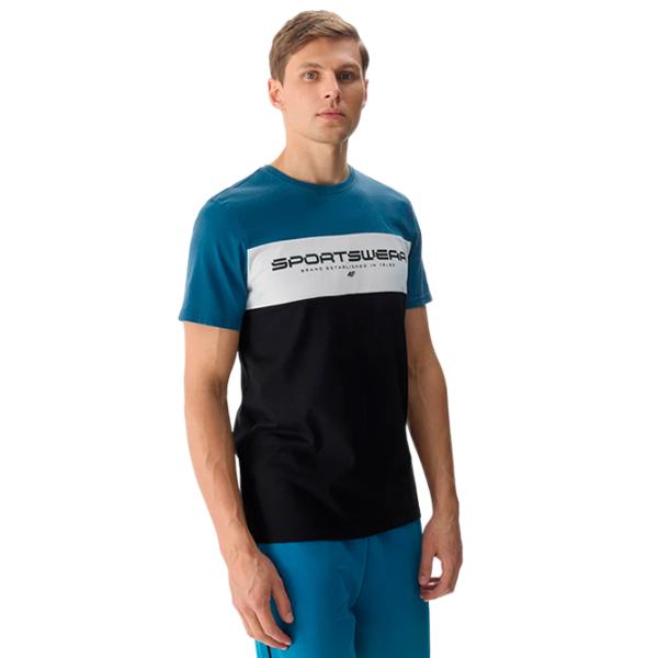 Tricou pentru bărbați 4F 4FWSS24TTSHM1326 100% bumbac/ Blue photo 2