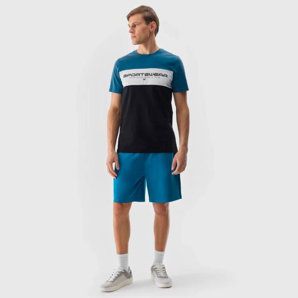 Tricou pentru bărbați 4F 4FWSS24TTSHM1326 100% bumbac/ Blue photo 4