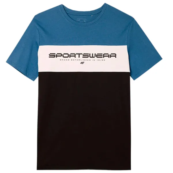 Tricou pentru bărbați 4F 4FWSS24TTSHM1326 100% bumbac/ Blue photo 1