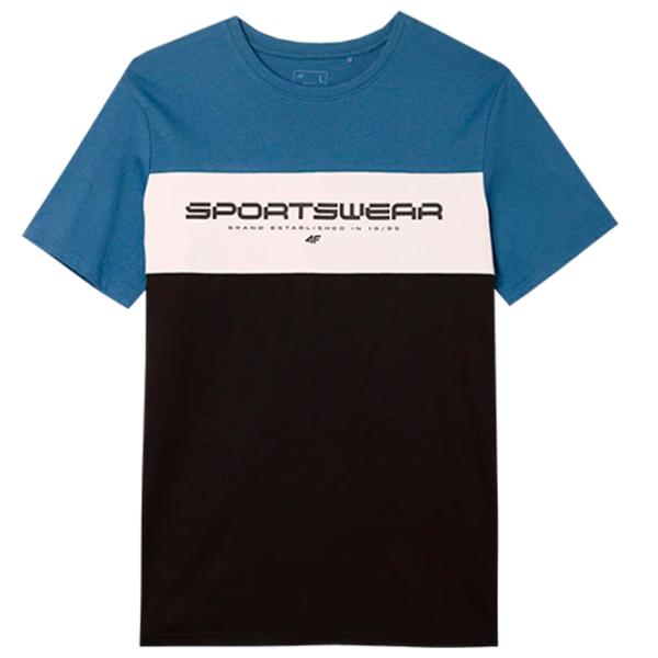 Tricou pentru bărbați 4F 4FWSS24TTSHM1326 100% bumbac/ Blue photo 1