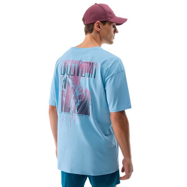 Tricou pentru bărbați 4F 4FWSS24TTSHM1287 100% bumbac/ Blue photo 2