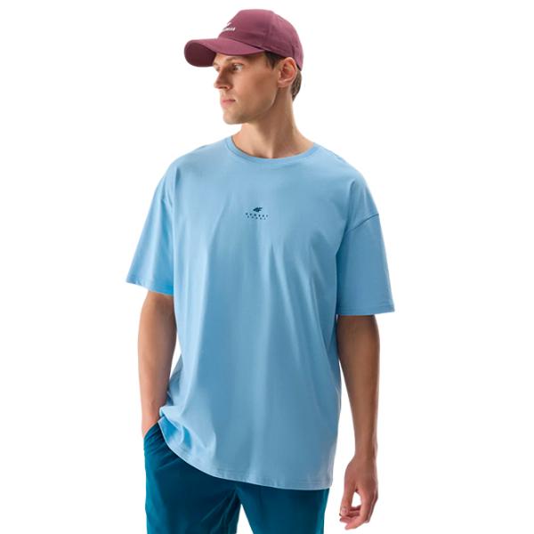 Tricou pentru bărbați 4F 4FWSS24TTSHM1287 100% bumbac/ Blue photo 3