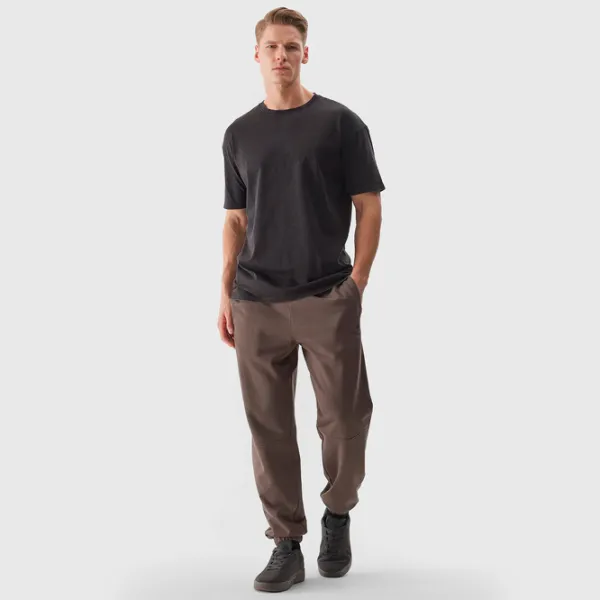 Tricou pentru bărbați 4F 4FWSS24TTSHM1316 100% bumbac/ Black photo 4