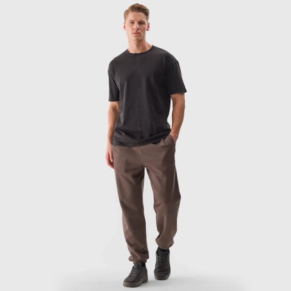 Tricou pentru bărbați 4F 4FWSS24TTSHM1316 100% bumbac/ Black photo 4