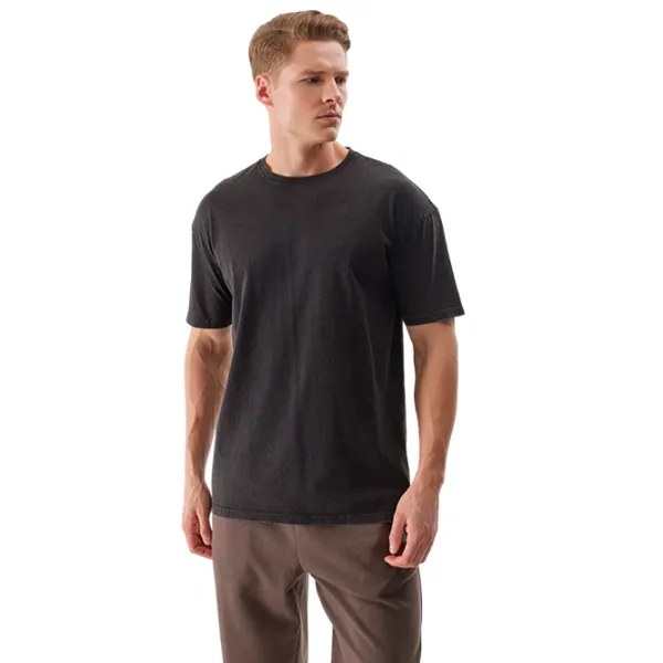 Tricou pentru bărbați 4F 4FWSS24TTSHM1316 100% bumbac/ Black photo 2