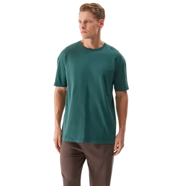 Tricou pentru bărbați 4F 4FWSS24TTSHM1316 100% bumbac/ Green photo 3