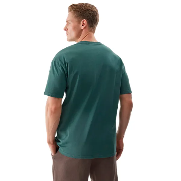 Tricou pentru bărbați 4F 4FWSS24TTSHM1316 100% bumbac/ Green photo 4