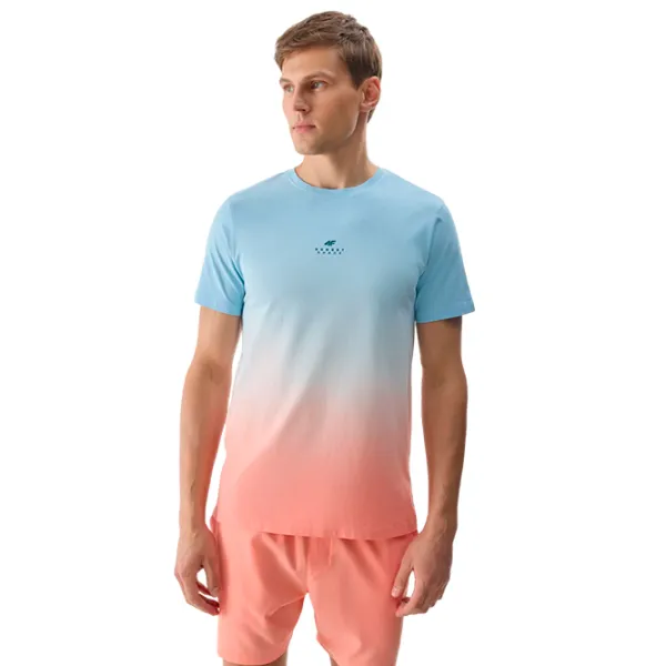 Tricou pentru bărbați 4F 4FWSS24TTSHM1290 100% bumbac/ Blue photo 2