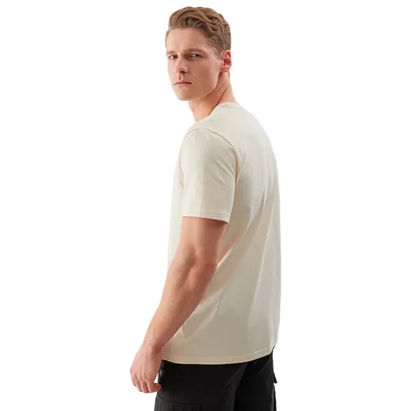 Tricou pentru bărbați 4F 4FWSS24TTSHM1317 100% bumbac/ Beige photo 2