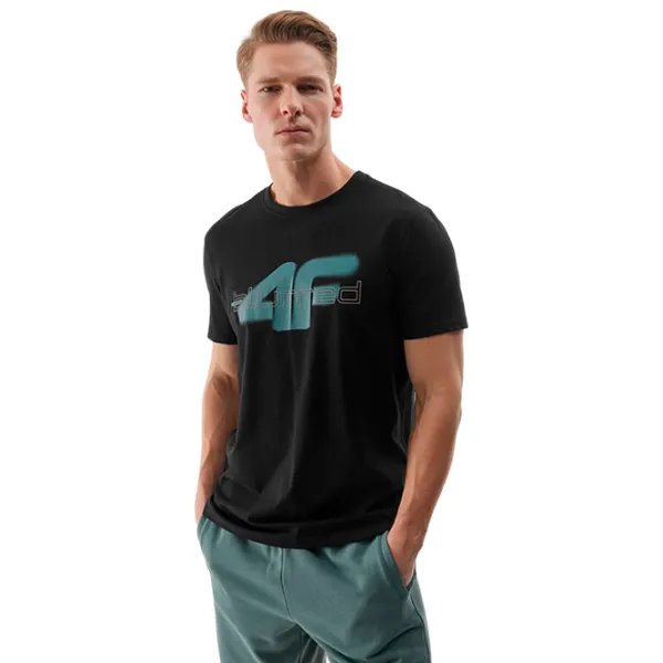 Tricou pentru bărbați 4F 4FWSS24TTSHM1317 100% bumbac/ Black photo 2