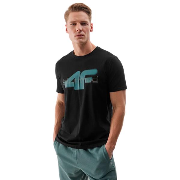 Tricou pentru bărbați 4F 4FWSS24TTSHM1317 100% bumbac/ Black photo 2
