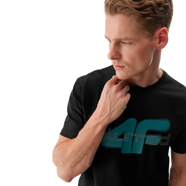 Tricou pentru bărbați 4F 4FWSS24TTSHM1317 100% bumbac/ Black photo 3