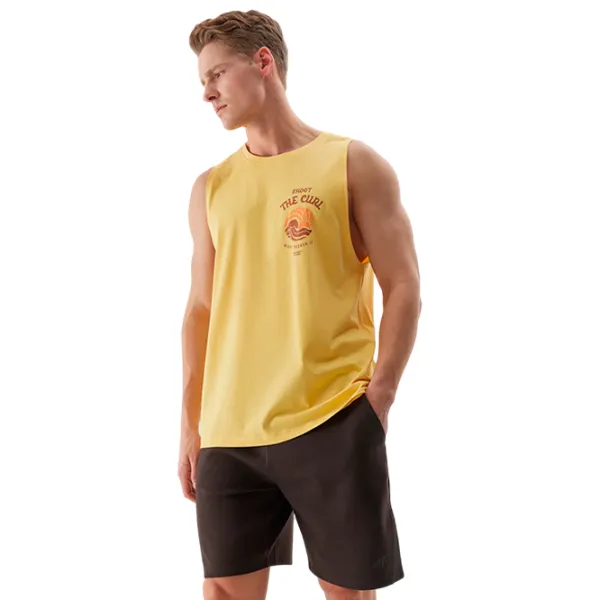 Tricou pentru bărbați 4F 4FWSS24TTSHM1319 100% bumbac/ Yellow photo 2